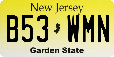 NJ license plate B53WMN
