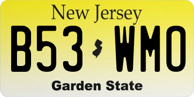 NJ license plate B53WMO