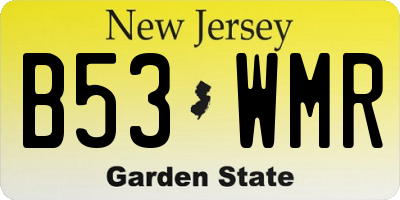 NJ license plate B53WMR