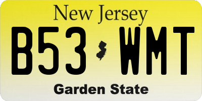 NJ license plate B53WMT