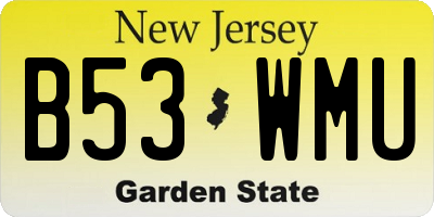 NJ license plate B53WMU