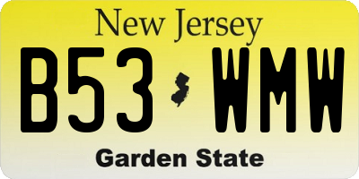 NJ license plate B53WMW