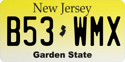 NJ license plate B53WMX