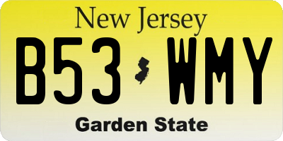 NJ license plate B53WMY