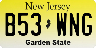 NJ license plate B53WNG
