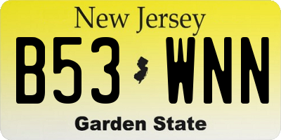 NJ license plate B53WNN