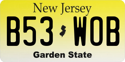 NJ license plate B53WOB