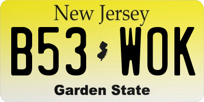 NJ license plate B53WOK