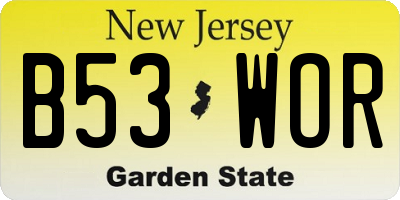 NJ license plate B53WOR