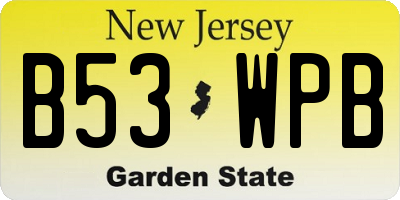 NJ license plate B53WPB