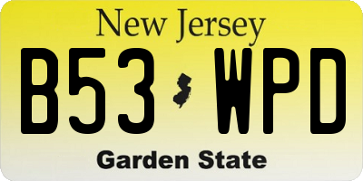 NJ license plate B53WPD