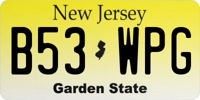 NJ license plate B53WPG