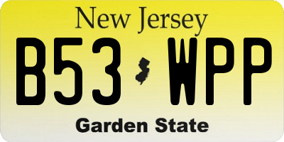 NJ license plate B53WPP