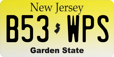 NJ license plate B53WPS