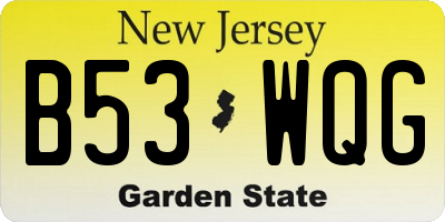 NJ license plate B53WQG