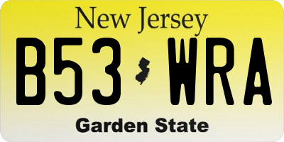 NJ license plate B53WRA
