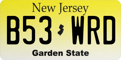 NJ license plate B53WRD