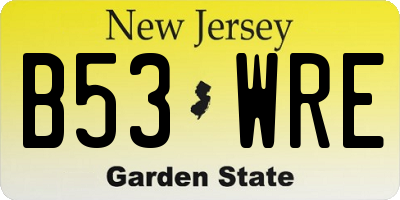 NJ license plate B53WRE