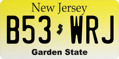 NJ license plate B53WRJ