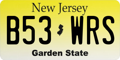 NJ license plate B53WRS