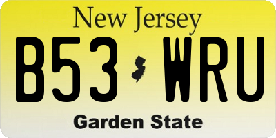 NJ license plate B53WRU