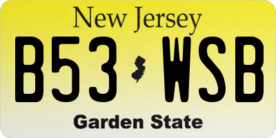 NJ license plate B53WSB