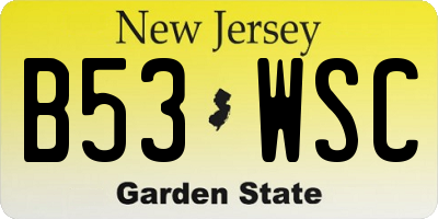 NJ license plate B53WSC