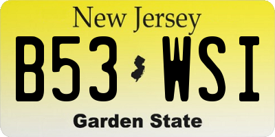 NJ license plate B53WSI