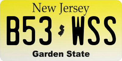 NJ license plate B53WSS