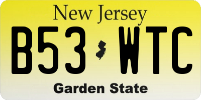 NJ license plate B53WTC