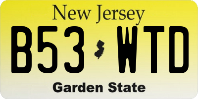 NJ license plate B53WTD