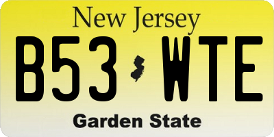 NJ license plate B53WTE