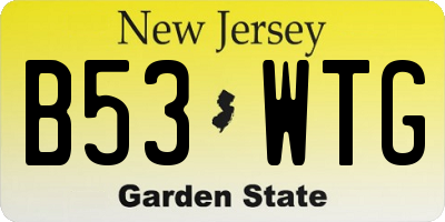 NJ license plate B53WTG