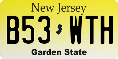 NJ license plate B53WTH