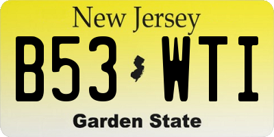NJ license plate B53WTI