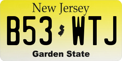 NJ license plate B53WTJ
