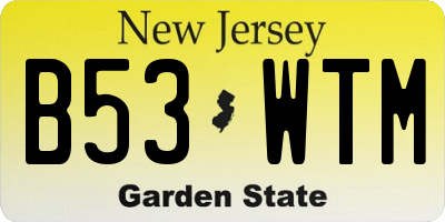 NJ license plate B53WTM