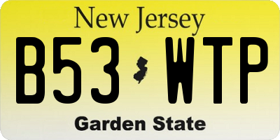 NJ license plate B53WTP