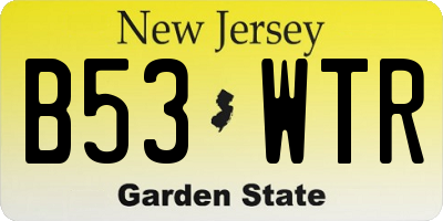 NJ license plate B53WTR