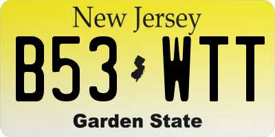 NJ license plate B53WTT