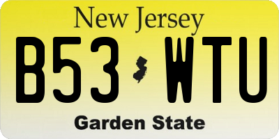 NJ license plate B53WTU