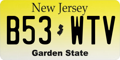 NJ license plate B53WTV