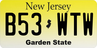 NJ license plate B53WTW