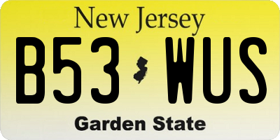 NJ license plate B53WUS