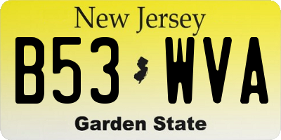 NJ license plate B53WVA