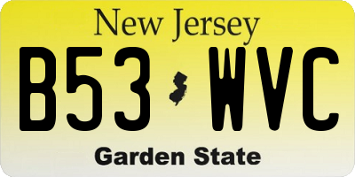 NJ license plate B53WVC