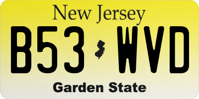 NJ license plate B53WVD