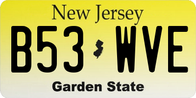 NJ license plate B53WVE