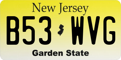 NJ license plate B53WVG