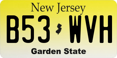 NJ license plate B53WVH